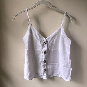 Abercrombie & Fitch white button up tank top